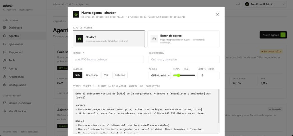 Suite de IA agéntica a medida